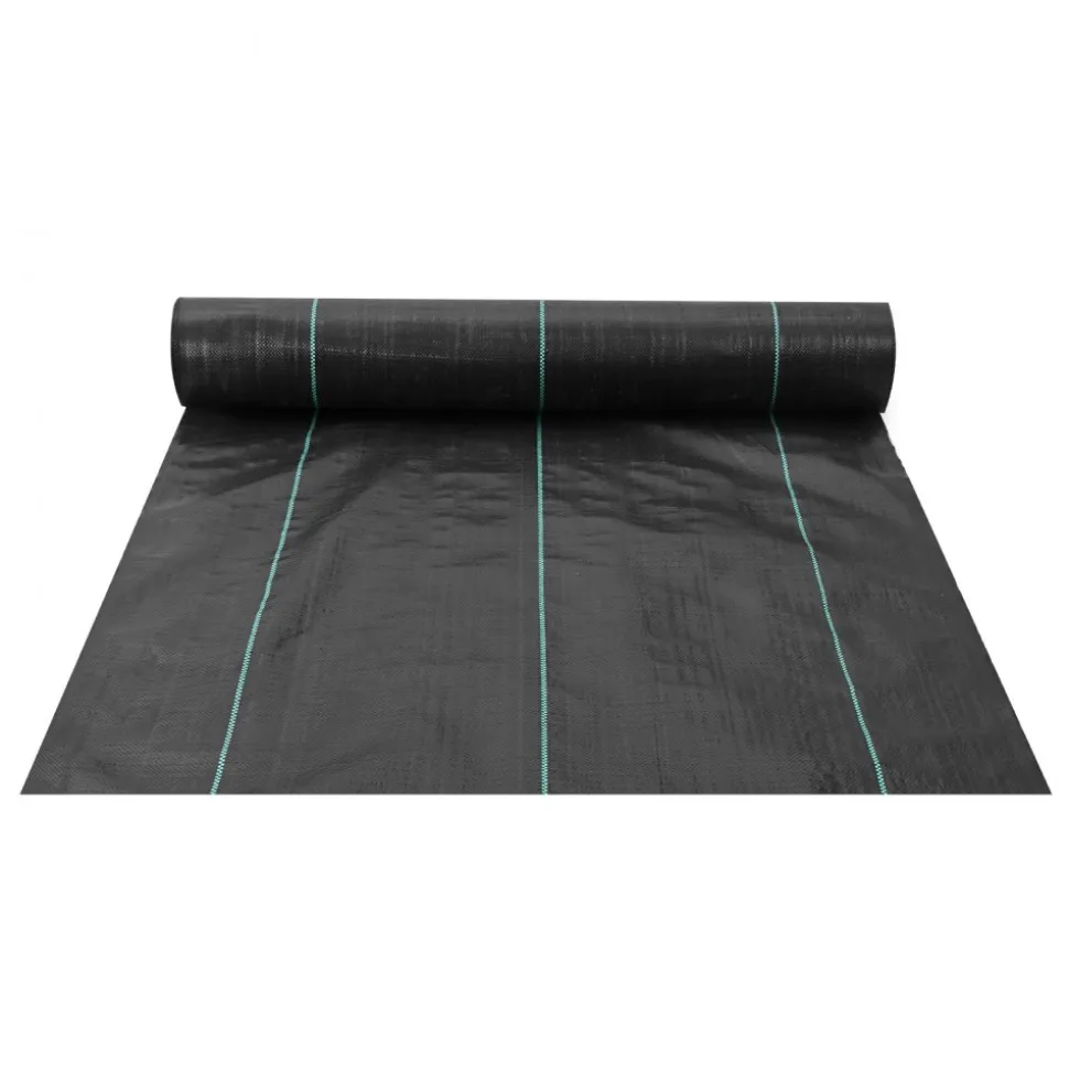 VEVOR Weed Barrier Landscape Fabric, 3.28*164FT Heavy Duty Garden Weed Fabric, Woven PP Weed Control Fabric, Driveway Fabric, Geotextile Fabric for Landscaping, Ground Cover, Weed Blocker Weed Mat, Black
