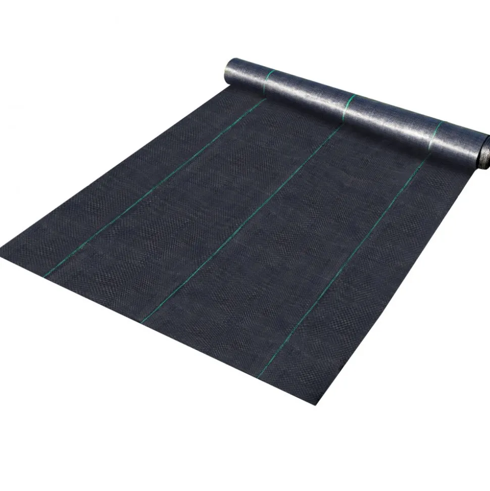 VEVOR Weed Barrier Landscape Fabric, 6 x 250 ft, 4.1 Oz Premium Woven Ground Cover, Heavy Duty PP Material & Easy Setup, Weed Control for Outdoor Garden, Lawn, Driveway, Black