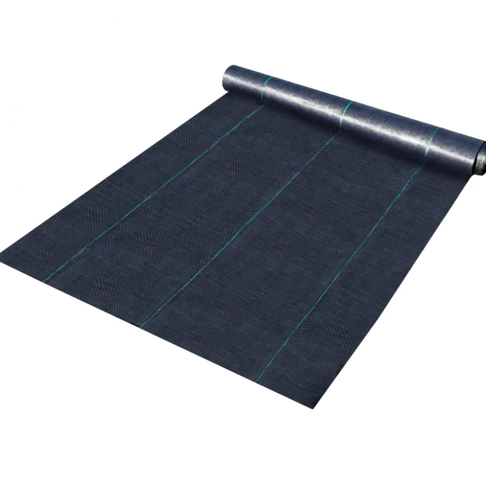 VEVOR Weed Barrier Landscape Fabric, 6 x 250 ft, 4.1 Oz Premium Woven Ground Cover, Heavy Duty PP Material & Easy Setup, Weed Control for Outdoor Garden, Lawn, Driveway, Black