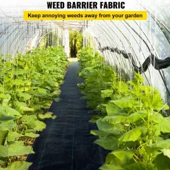 VEVOR Weed Control Fabric 6ft x 300ft - Geo Textile Fabric Heavy Duty - Woven Ground Cover for Commercial Greenhouse, Yard, Garden Barrier Cloth Blocker Mat