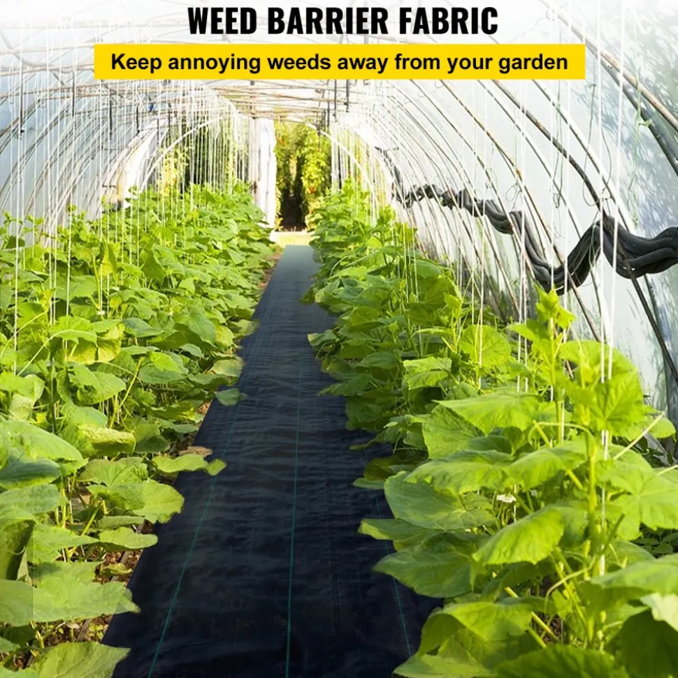 VEVOR Weed Control Fabric 6ft x 300ft - Geo Textile Fabric Heavy Duty - Woven Ground Cover for Commercial Greenhouse, Yard, Garden Barrier Cloth Blocker Mat