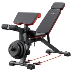 VEVOR Weight Bench, 800lbs Adjustable Weight Bench Press for Full Body Workout, Exercise Sit up Bench for Home Gym Strength Training, Flat Bench with with Leg Extension, Preacher Pad, Fast Adjustment