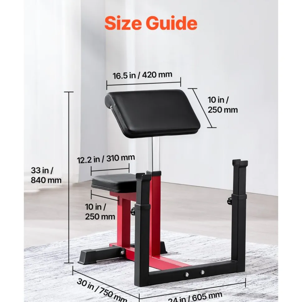 VEVOR Weight Bench with Leg Extension, Strength Training Benches, Max load 440 LBS Home Gym Bench Fitness Equipment, Seated Arm Isolated Barbell Dumbbell Bicep Station, Workout Bench for Home Gym