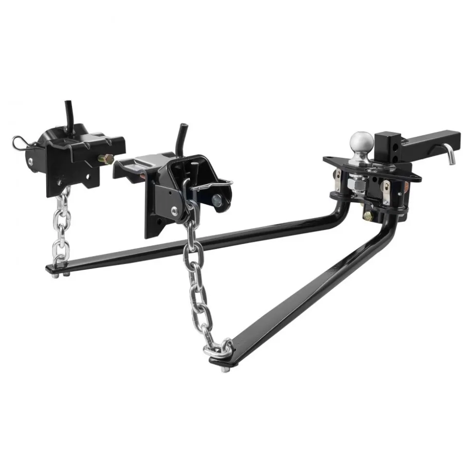 VEVOR Weight Distribution Hitch, 10000 lbs Max Towing & 1000 lbs Max Tongue, Weight Distributing Hitches Kit Includes 2 in Shank and 2-5/16 in Ball, Load Leveling Hitch for Trailers, Black