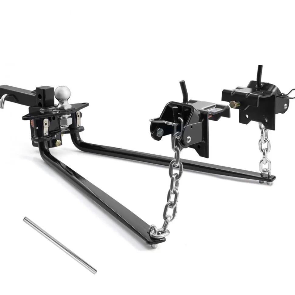 VEVOR Weight Distribution Hitch, 10000 lbs Max Towing & 1000 lbs Max Tongue, Weight Distributing Hitches Kit Includes 2 in Shank and 2-5/16 in Ball, Load Leveling Hitch for Trailers, Black