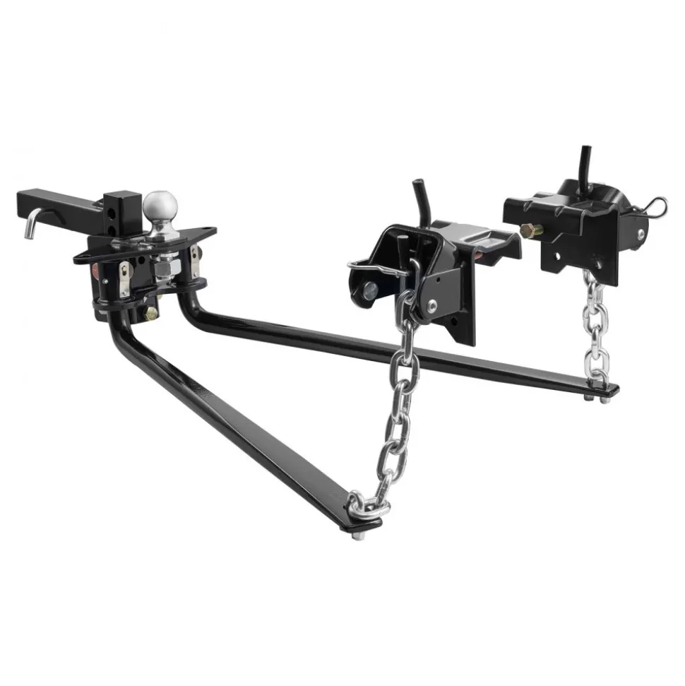 VEVOR Weight Distribution Hitch, 10000 lbs Max Towing & 1000 lbs Max Tongue, Weight Distributing Hitches Kit Includes 2 in Shank and 2-5/16 in Ball, Load Leveling Hitch for Trailers, Black