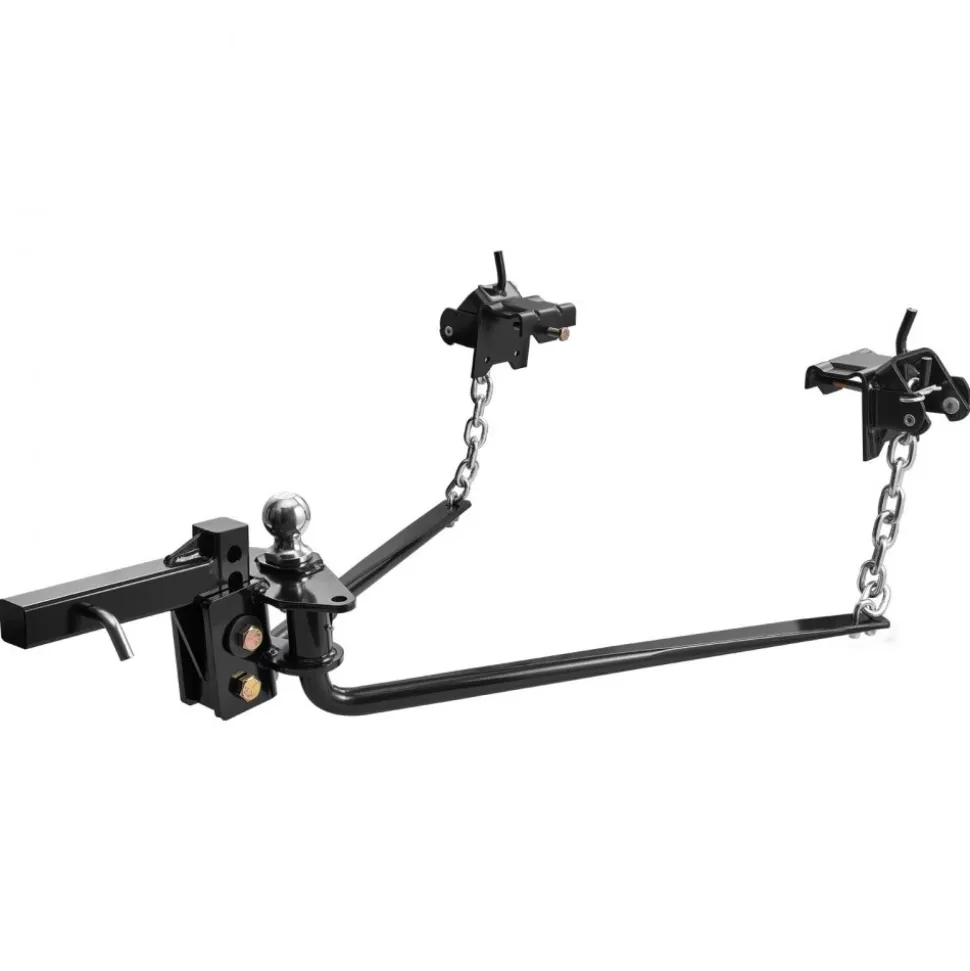 VEVOR Weight Distribution Hitch, 10000 lbs Max Towing & 1000 lbs Max Tongue, Weight Distributing Hitches Kit Includes 2 in Shank and 2-5/16 in Ball, Load Leveling Hitch for Trailers, Black