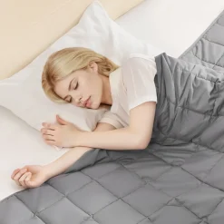 VEVOR Weighted Blanket, 25 lbs, 88 x 104 in King Size, Cooling Breathable Heavy Blanket with Glass Beads, All-Season Use, Suitable for 250-310 lbs Adults, Anxiety Stress Relief, Improve Sleep, Grey