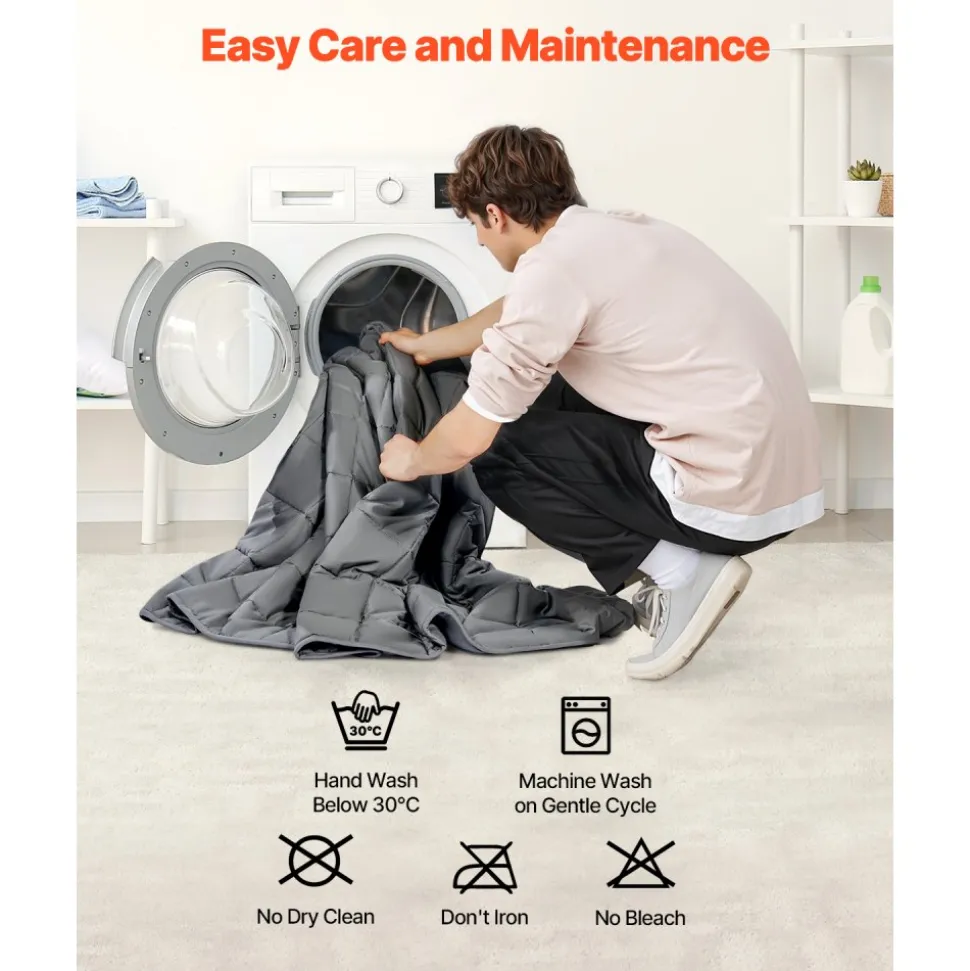 VEVOR Weighted Blanket, 20 lbs, 88 x 104 in King Size, Cooling Breathable Heavy Blanket with Glass Beads, All-Season Use, Suitable for 200-250 lbs Adults, Anxiety Stress Relief, Improve Sleep, Grey