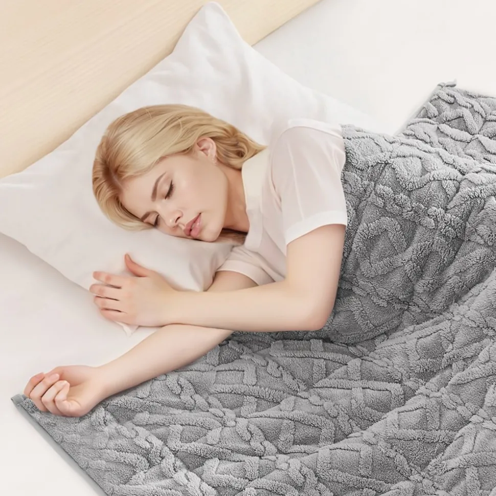 VEVOR Weighted Blanket, 20 lbs, 60 x 80 in Queen Size, Sherpa Fleece Heavy Blanket with Glass Beads, Soft Warm Cozy Fluffy Touch, for 200-250 lbs Adults, Anxiety Stress Relief, Improve Sleep, Grey