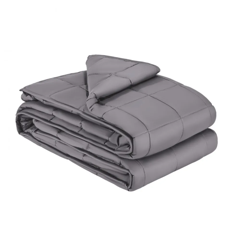 VEVOR Weighted Blanket, 25 lbs, 80 x 87 in King Size, Soft 100% Cotton Heavy Blanket with Glass Beads, Breathable Material, Suitable for 250-310 lbs lbs Adults, Anxiety Stress Relief, Improve Sleep, Grey