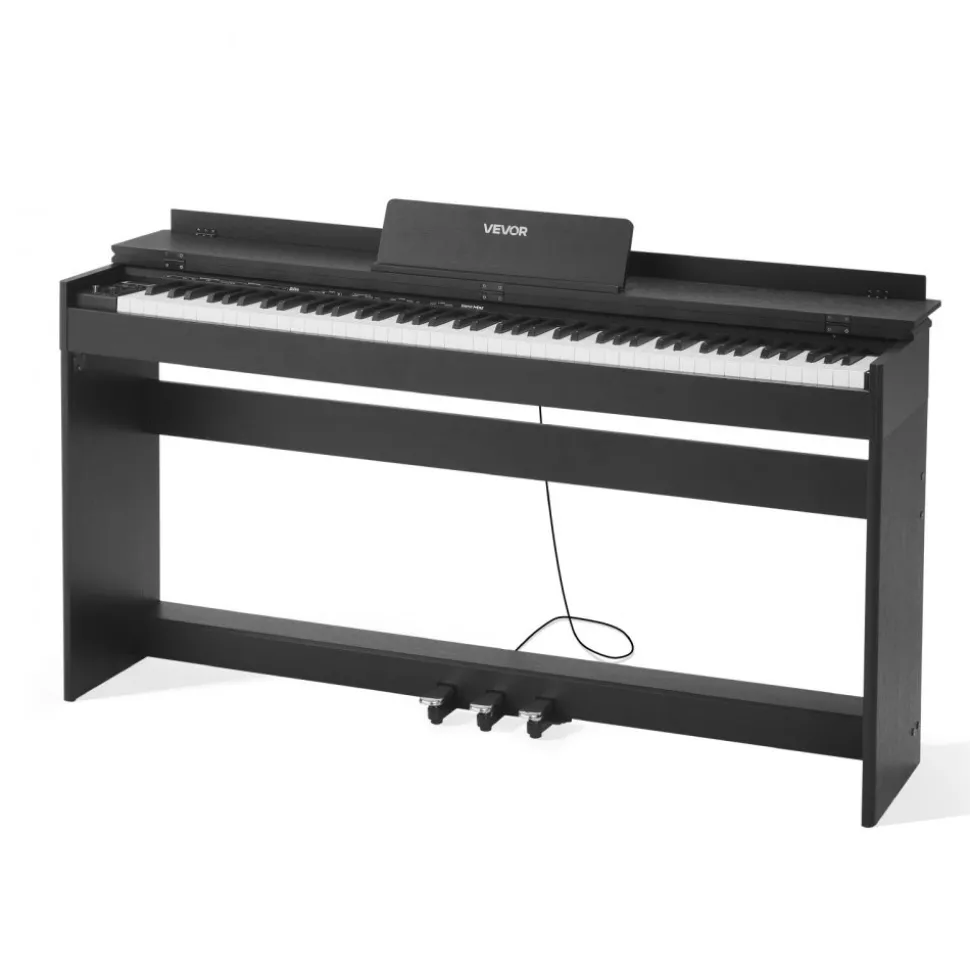 VEVOR Weighted Digital Piano, 88 Keys Fully Weighted, Electric Piano Keyboard with Furniture Stand, Power Adapter, Triple Pedal, 680 Tones, Support Wireless Connection, with Headphones, for Beginners