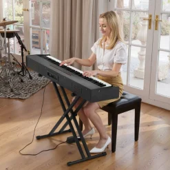VEVOR Weighted Digital Piano, 88 Keys Fully Weighted, Electric Piano Dual Keyboard & Speakers, with Sustain Pedal, Recording Function, 238 Tones, Wireless Connection, for Beginners, Without Stand