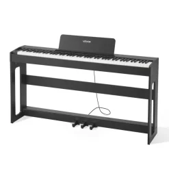 VEVOR Weighted Digital Piano, 88 Keys Fully Weighted, Electric Piano Keyboard with Furniture Stand, Power Adapter, Triple Pedal, Record Function, 280 Tones, Wireless Connection, for Beginners, Black