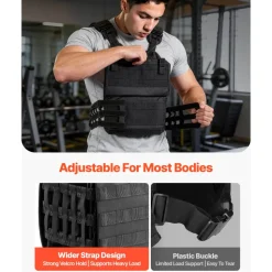 VEVOR Weighted Vest, Body Weight Vest with Shoulder Pad, and Reflective Stripe, Exercise Set for Men Women, Workout Equipment for  Strength Training, Running, Jogging, Fitness, Muscle Building