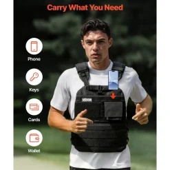VEVOR Weighted Vest, Body Weight Vest with Shoulder Pad, and Reflective Stripe, Exercise Set for Men Women, Workout Equipment for  Strength Training, Running, Jogging, Fitness, Muscle Building
