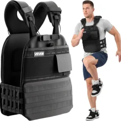 VEVOR Weighted Vest, Body Weight Vest with Shoulder Pad, and Reflective Stripe, Exercise Set for Men Women, Workout Equipment for  Strength Training, Running, Jogging, Fitness, Muscle Building