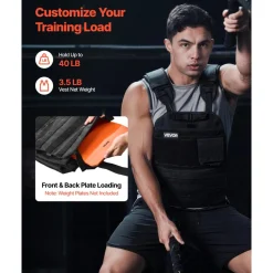 VEVOR Weighted Vest, Body Weight Vest with Shoulder Pad, and Reflective Stripe, Exercise Set for Men Women, Workout Equipment for  Strength Training, Running, Jogging, Fitness, Muscle Building