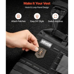 VEVOR Weighted Vest, Body Weight Vest with Shoulder Pad, and Reflective Stripe, Exercise Set for Men Women, Workout Equipment for  Strength Training, Running, Jogging, Fitness, Muscle Building