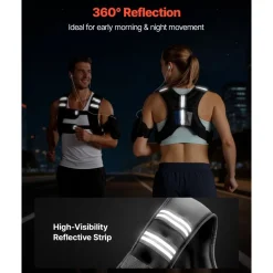 VEVOR Weighted Vest, 25 lbs Body Weight Vest for Men Women, with Reflective Stripe, Adjustable Buckle, Workout Equipment for Strength Training, Running, Jogging, Fitness, Muscle Building, Weight Loss