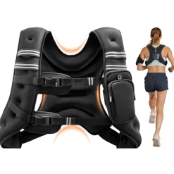 VEVOR Weighted Vest, 25 lbs Body Weight Vest for Men Women, with Reflective Stripe, Adjustable Buckle, Workout Equipment for Strength Training, Running, Jogging, Fitness, Muscle Building, Weight Loss