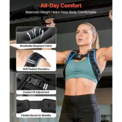 VEVOR Weighted Vest, 8 lbs Body Weight Vest for Men Women, with Reflective Stripe, Adjustable Buckle, Workout Equipment for Strength Training, Running, Jogging, Fitness, Muscle Building, Weight Loss