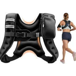 VEVOR Weighted Vest, 6 lbs Body Weight Vest for Men Women, with Reflective Stripe, Adjustable Buckle, Workout Equipment for Strength Training, Running, Jogging, Fitness, Muscle Building, Weight Loss