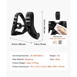 VEVOR Weighted Vest, 6 lbs Body Weight Vest for Men Women, with Reflective Stripe, Adjustable Buckle, Workout Equipment for Strength Training, Running, Jogging, Fitness, Muscle Building, Weight Loss