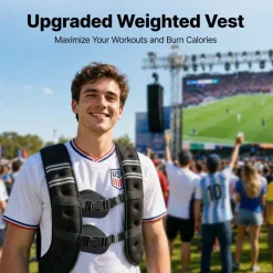 VEVOR Weighted Vest, 20 lbs Weight Vest with Reflective Stripe, Adjustable Buckle Body Weight Vest for Men Women, Workout Equipment for Strength Training, Running, Jogging, Fitness, and Weight Loss