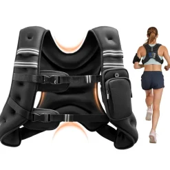VEVOR Weighted Vest, 12 lbs Weight Vest with Reflective Stripe, Adjustable Buckle Body Weight Vest for Men Women, Workout Equipment for Strength Training, Running, Jogging, Fitness, and Weight Loss