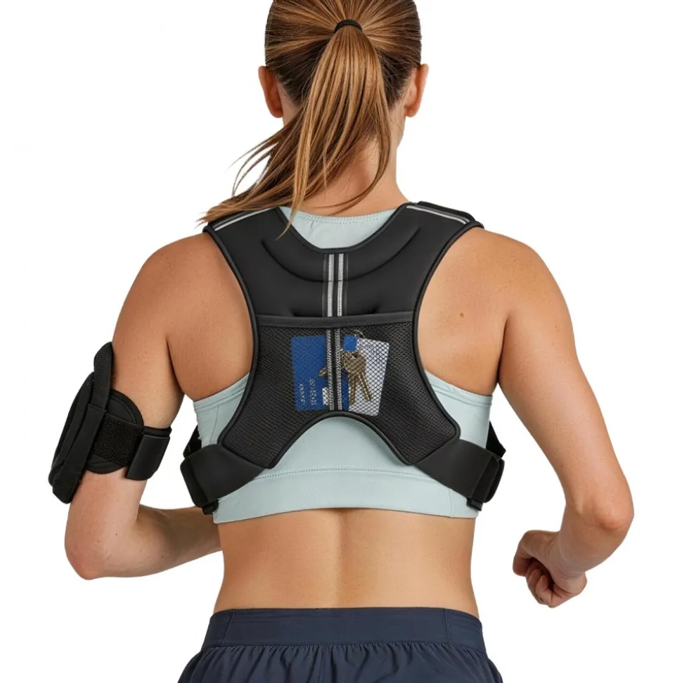 VEVOR Weighted Vest, 12 lbs Weight Vest with Reflective Stripe, Adjustable Buckle Body Weight Vest for Men Women, Workout Equipment for Strength Training, Running, Jogging, Fitness, and Weight Loss