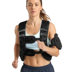 VEVOR Weighted Vest, 30 lbs Weight Vest with Reflective Stripe, Adjustable Buckle Body Weight Vest for Men Women, Workout Equipment for Strength Training, Running, Jogging, Fitness, and Weight Loss