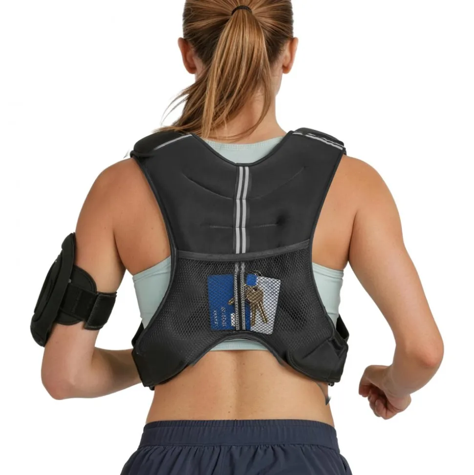 VEVOR Weighted Vest, 30 lbs Weight Vest with Reflective Stripe, Adjustable Buckle Body Weight Vest for Men Women, Workout Equipment for Strength Training, Running, Jogging, Fitness, and Weight Loss