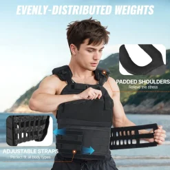 VEVOR Weighted Vest, 40lb Weight Vest, Adjustable Body Weight Jacket for Men Women, Workout Equipment for Strength and Endurance Training, Running, Jogging, Walking, Fitness, and Weight Loss