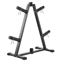 VEVOR Weight Plate Rack, A Frame Weight Plate Tree for 2-Inch Weight Plates, Standard Weight Plate Tree, 300 lbs Load Capacity Weight Storage Holder, Home Gym Barbell Rack Storage Stand, Black