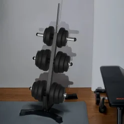 VEVOR Weight Plate Rack, L Frame Weight Plate Tree for 2-Inch Weight Plates, Standard Weight Plate Tree, 1000 lbs Load Capacity Weight Storage Holder, Home Gym Barbell Rack Storage Stand, Black