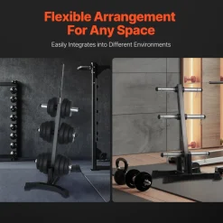 VEVOR Weight Plate Rack, L Frame Weight Plate Tree for 2-Inch Weight Plates, Standard Weight Plate Tree, 1000 lbs Load Capacity Weight Storage Holder, Home Gym Barbell Rack Storage Stand, Black
