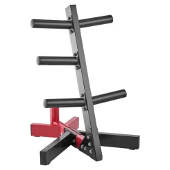 VEVOR Weight Plate Rack, L Frame Weight Plate Tree for 2-Inch Weight Plates, Standard Weight Plate Tree, 500 lbs Load Capacity Weight Storage Holder, Home Gym Barbell Rack Storage Stand, Black & Red