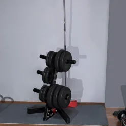 VEVOR Weight Plate Rack, L Frame Weight Plate Tree for 2-Inch Weight Plates, Standard Weight Plate Tree, 500 lbs Load Capacity Weight Storage Holder, Home Gym Barbell Rack Storage Stand, Black & Red