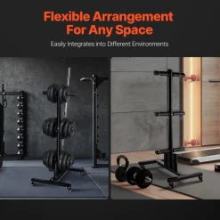 VEVOR Weight Plate Rack, Vertical Weight Plate Tree for 2-Inch Weight Plates, Standard Weight Plate Tree with Wheels, 1000 lbs Load Capacity Weight Storage Holder, Home Gym Barbell Rack Storage Stand