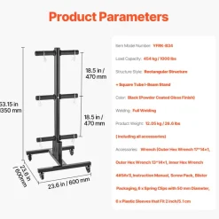 VEVOR Weight Plate Rack, Vertical Weight Plate Tree for 2-Inch Weight Plates, Standard Weight Plate Tree with Wheels, 1000 lbs Load Capacity Weight Storage Holder, Home Gym Barbell Rack Storage Stand
