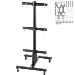 VEVOR Weight Plate Rack, Vertical Weight Plate Tree for 2-Inch Weight Plates, Standard Weight Plate Tree with Wheels, 1000 lbs Load Capacity Weight Storage Holder, Home Gym Barbell Rack Storage Stand