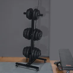 VEVOR Weight Plate Rack, Vertical Weight Plate Tree for 2-Inch Weight Plates, Standard Weight Plate Tree with Wheels, 1000 lbs Load Capacity Weight Storage Holder, Home Gym Barbell Rack Storage Stand