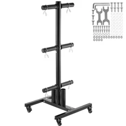 VEVOR Weight Plate Rack, Vertical Weight Plate Tree for 2-Inch Weight Plates, Standard Weight Plate Tree with Wheels, 1000 lbs Load Capacity Weight Storage Holder, Home Gym Barbell Rack Storage Stand