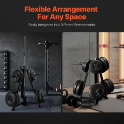 VEVOR Weight Plate Rack, Weight Plate Tree for 2-Inch Weight Plates, Standard Weight Plate Tree, 300 lbs Load Capacity Weight Storage Holder, Home Gym Barbell Rack Storage Stand, Black