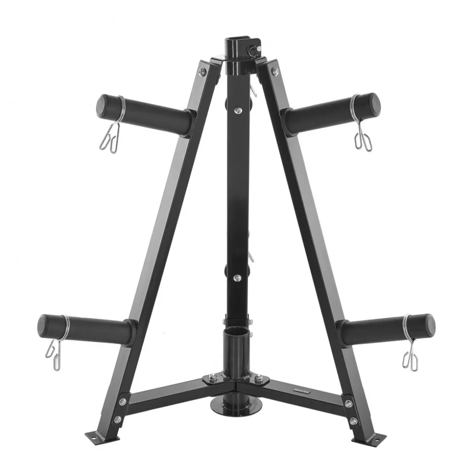 VEVOR Weight Plate Rack, Weight Plate Tree for 2-Inch Weight Plates, Standard Weight Plate Tree, 300 lbs Load Capacity Weight Storage Holder, Home Gym Barbell Rack Storage Stand, Black