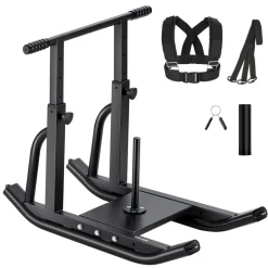 VEVOR Weight Sled, Steel Power Sled, Fitness Training Sleds for Athletic Exercise Speed Improvement, Workout Equipment with Adjustable Height Handle, Compatible with 1/2 in Weight Plates, Black