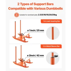 VEVOR Weight Sled, Steel Power Sled, Fitness Strength Training Sleds for Athletic Exercise Speed Improvement, Workout Fitness Equipment with Handle, Compatible with 1/2 in Weight Plates, Orange