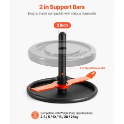 VEVOR Weight Sled, Steel Power Sled, Fitness Strength Training Sleds for Athletic Exercise Speed Improvement, Workout Fitness Equipment with Harness, Compatible with 2 in Weight Plate, Orange & Black