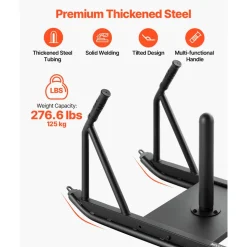 VEVOR Weight Sled, Steel Power Sled, Fitness Strength Training Sleds for Athletic Exercise Speed Improvement, Workout Fitness Equipment with Handle, Compatible with 1/2 in Weight Plates, Black